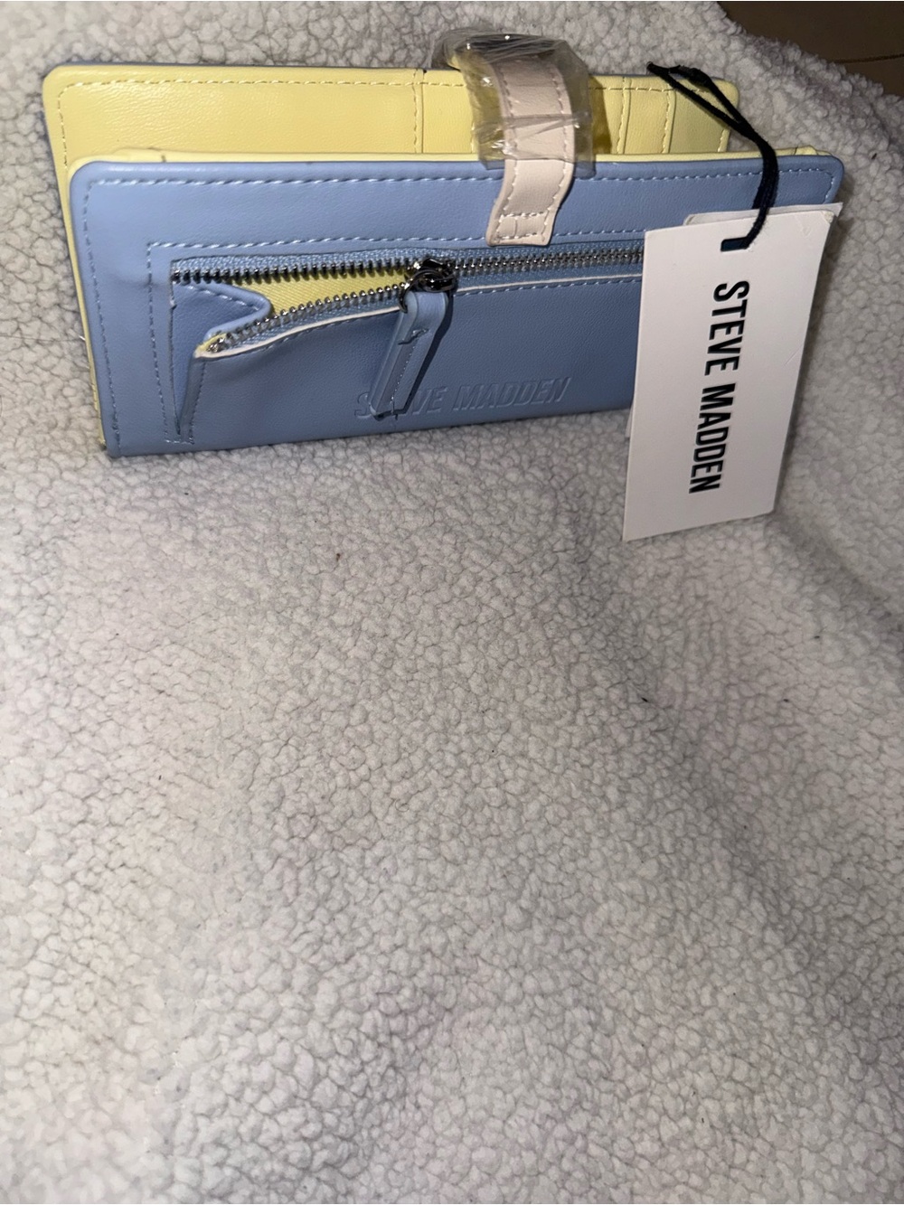 Steve Madden Pastel Blue and Soft Yellow Women's Wallet